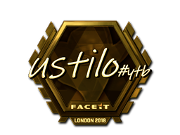 Наклейка | USTILO (золотая) | Лондон 2018