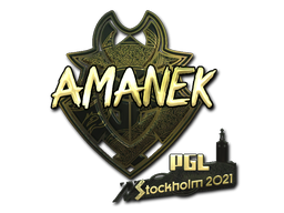 Наклейка | AMANEK (золотая) | Стокгольм 2021