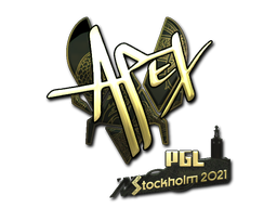 Наклейка | apEX (золотая) | Стокгольм 2021