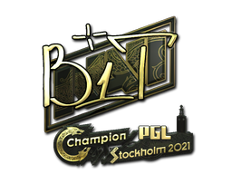 Наклейка | b1t (золотая) | Стокгольм 2021