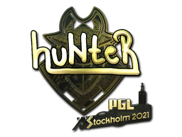 Наклейка | huNter- (золотая) | Стокгольм 2021