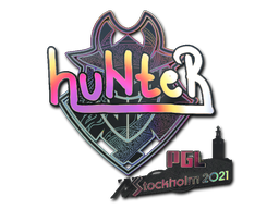 Наклейка | huNter- (голографическая) | Стокгольм 2021