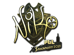 Наклейка | NiKo (золотая) | Стокгольм 2021