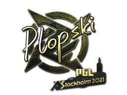 Наклейка | Plopski (золотая) | Стокгольм 2021
