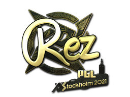 Наклейка | REZ (золотая) | Стокгольм 2021