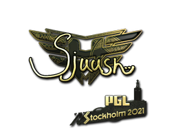 Наклейка | sjuush (золотая) | Стокгольм 2021